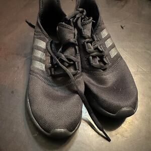 Adidas black running shoes size